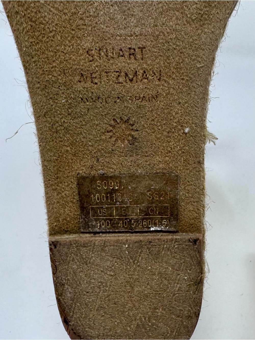 Stuart Weitzman | Nudist Square Toe Espadrille Platform Wedge, Gold,Size 10 -EUC - Picture 7 of 8